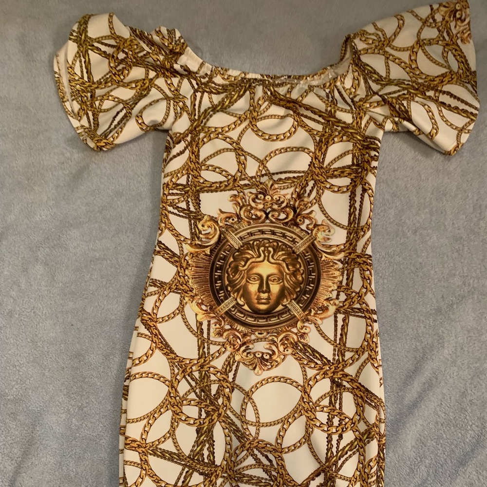 White and gold dress